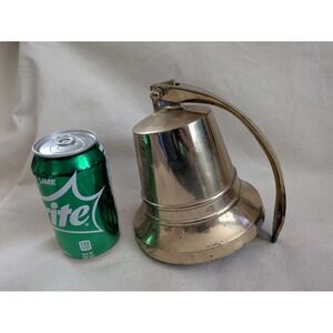 Brass Bell Hanging Mounted Dinner Table Service Desk Nautical 4.75 In Tall